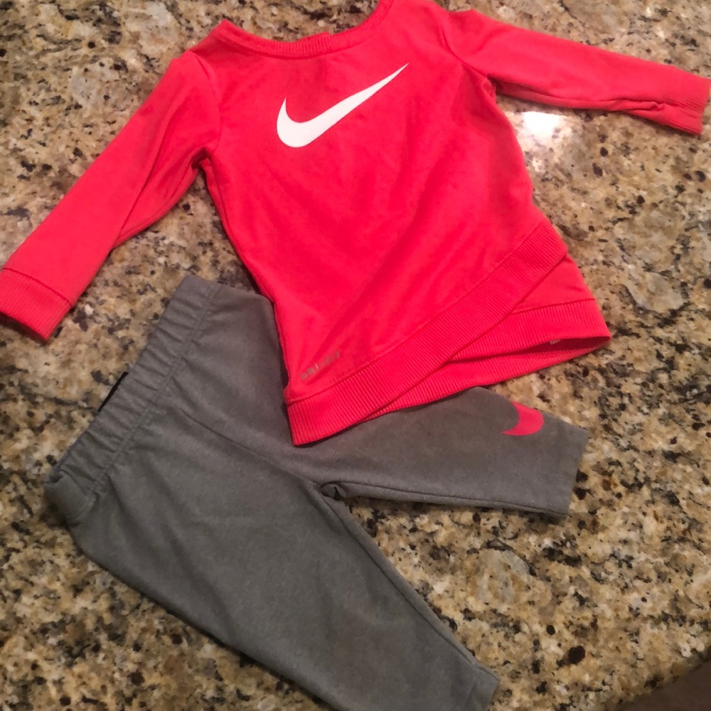 Nike dry fit 6/9 months pink and gray SOLD